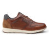 Borcelle "Heritage" Men’s Perforated Leather Sneakers – Cognac Brown