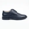 Borcelle Men’s Textured Leather Derby Shoes – Midnight Navy Blue