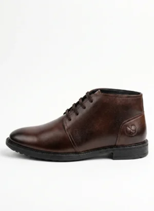 Borcelle Men’s Premium Leather Chukka Boots – Mahogany Brown